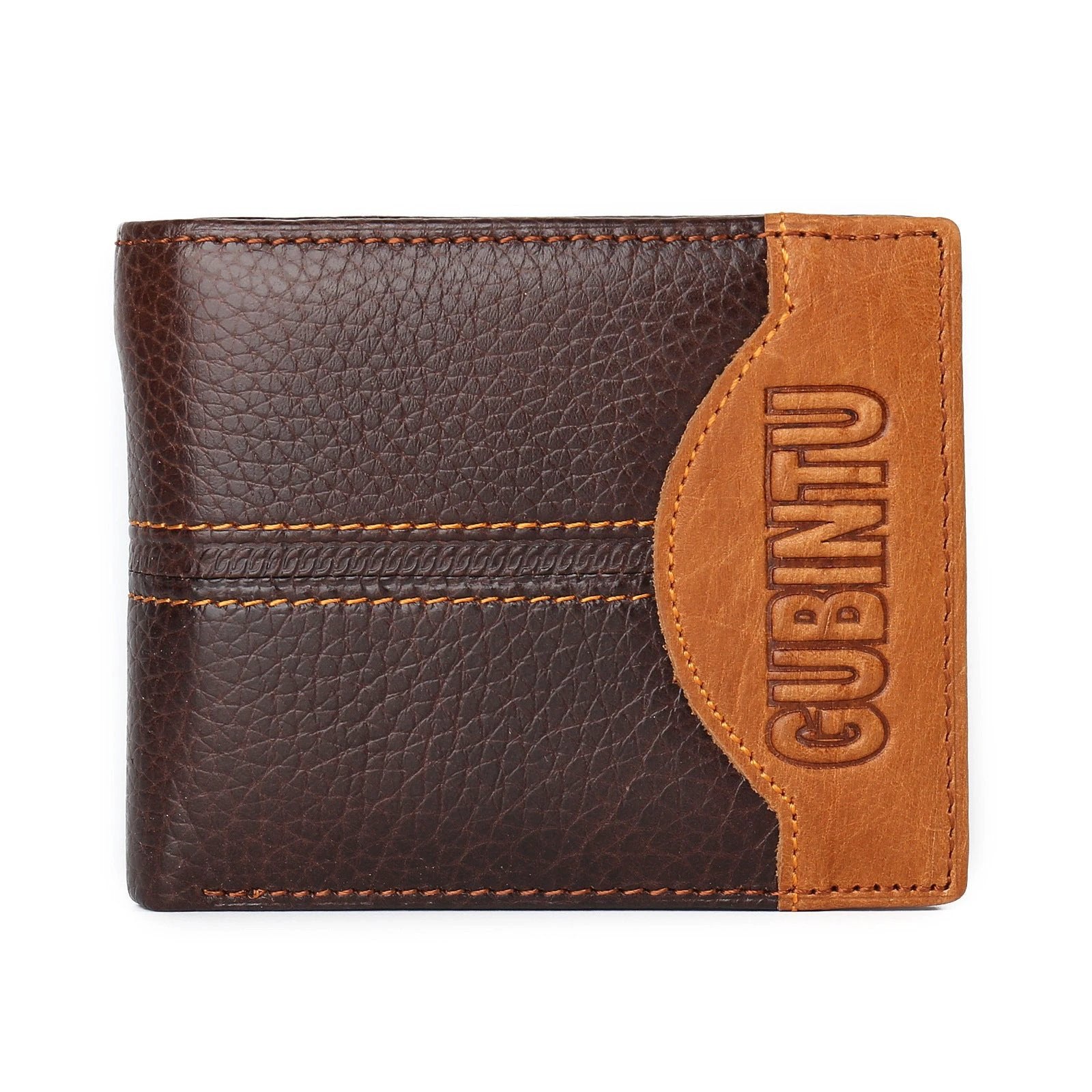 Genuine Leather Men's Patchwork Wallet