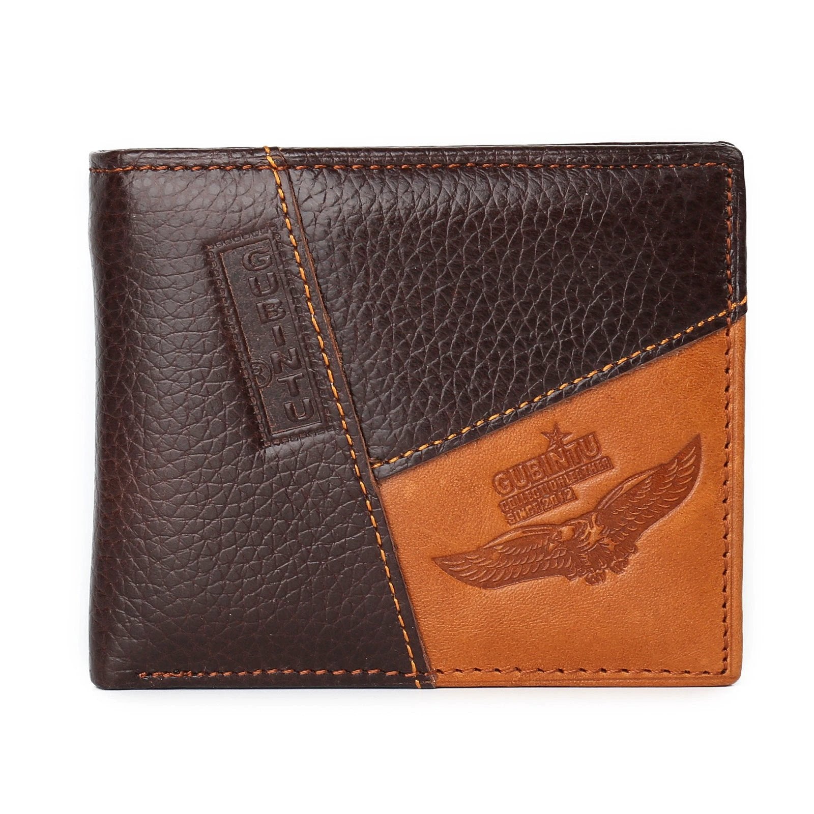 Genuine Leather Men's Patchwork Wallet