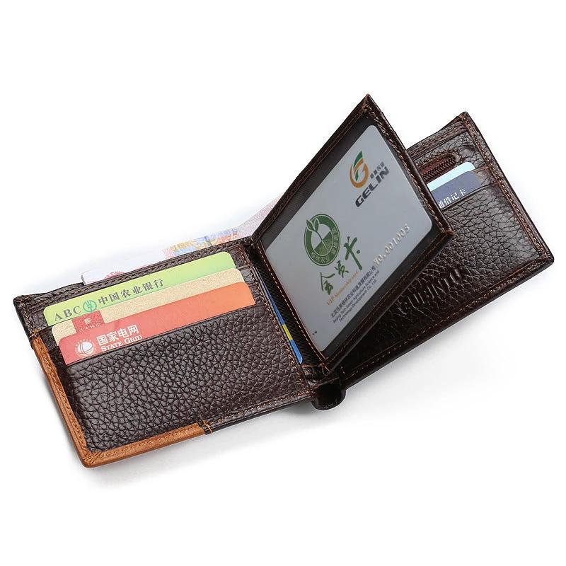 Genuine Leather Men's Patchwork Wallet