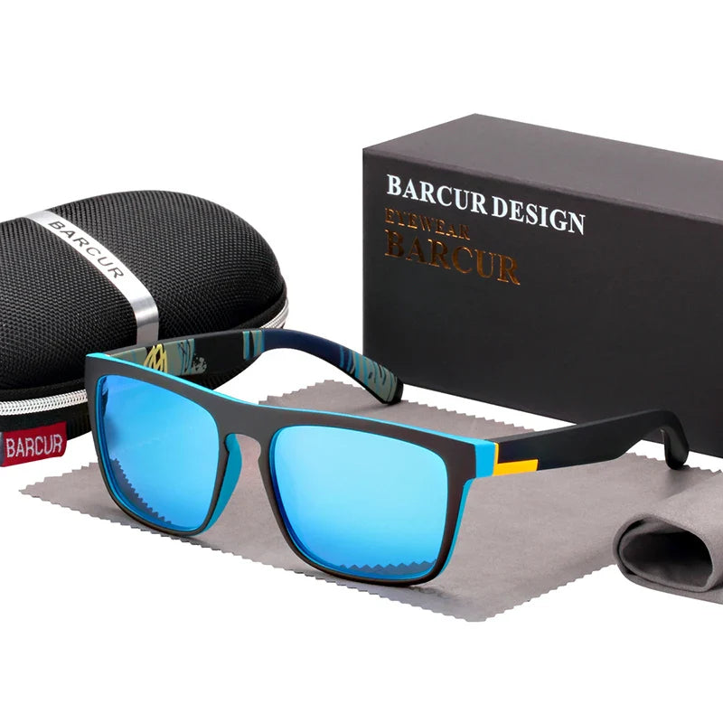 BARCUR Men's Polarized Driving Sunglasses – UV400 Protection Lightweight TR90 Frame Anti-Glare Lens Stylish Oculos de Sol Summer Sunglasses