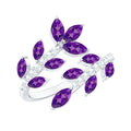Real Amethyst Cocktail Ring with Diamond